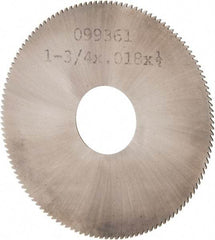 Made in USA - 1-3/4" Diam x 0.018" Blade Thickness, 1/2" Arbor Hole Diam, 130 Teeth, Solid Carbide, Jeweler's Saw - Uncoated - USA Tool & Supply