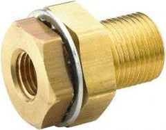 Parker - 5/8-18 Male Thread x 1/8 Female Thread, Brass Industrial Pipe Anchor Coupling - Male Straight Thread O-Ring x Female NPTF, 1,000 psi - USA Tool & Supply
