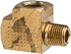 Parker - 1/8 Male Thread x 1/8 Female Thread, Brass Industrial Pipe Street Tee - MNPTF x FNPTF, 1,000 psi - USA Tool & Supply