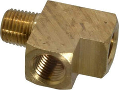Parker - 1/4 Male Thread x 1/4 Female Thread, Brass Industrial Pipe Street Tee - MNPTF x FNPTF, 1,000 psi - USA Tool & Supply