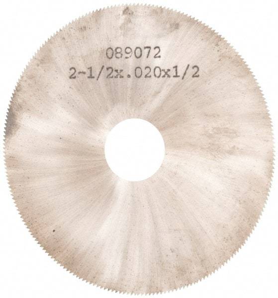 Made in USA - 2-1/2" Diam x 0.02" Blade Thickness, 1/2" Arbor Hole Diam, 190 Teeth, Solid Carbide, Jeweler's Saw - Uncoated - USA Tool & Supply