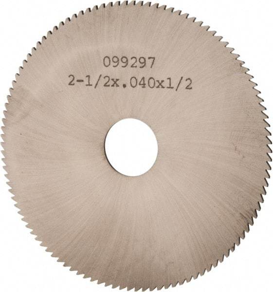 Made in USA - 2-1/2" Diam x 0.04" Blade Thickness, 1/2" Arbor Hole Diam, 110 Teeth, Solid Carbide, Jeweler's Saw - Uncoated - USA Tool & Supply