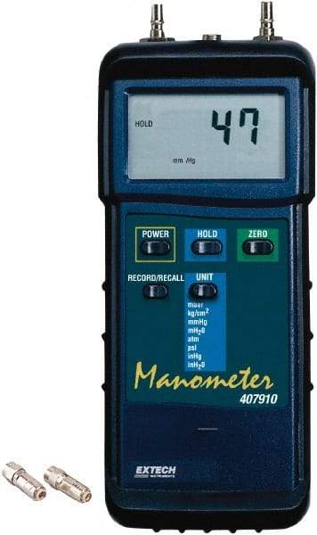 Extech - 29 Max psi, 2% Accuracy, Differential Pressure Manometer - USA Tool & Supply