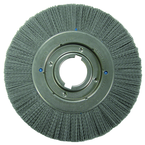 14" Diameter - Extra High Density Crimped Filament Wheel Brush - 0.055/120 Grit - 2" Arbor - USA Tool & Supply