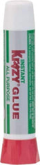 Krazy Glue - 0.07 oz Tube Clear Instant Adhesive - 1 min Working Time, Bonds to Ceramic, Leather, Metal, Plastic, Porcelain, Rubber, Vinyl & Wood - USA Tool & Supply