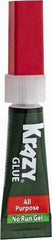 Krazy Glue - 0.07 oz Tube Clear Instant Adhesive - 1 min Working Time, Bonds to Ceramic, Leather, Metal, Plastic, Porcelain, Rubber, Vinyl & Wood - USA Tool & Supply