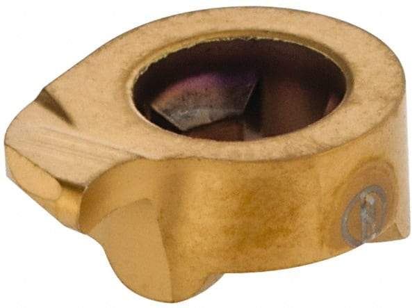 Iscar - 11-1.20GIQR Grade IC528, 1.2mm Cutting Width Carbide Grooving Insert - 0.6mm Max Depth of Cut, Right Hand, 0.6mm Corner Radius, TiCN/TiN Finish - USA Tool & Supply
