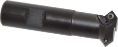 Kennametal - 45° Lead Angle, 1.137" Max Cut Diam, 0.7" Min Cut Diam, 4.96mm Max Depth of Cut, Indexable Chamfer and Angle End Mill - 2 Inserts, SDEB 26152 Insert Style, 3-1/4" Overall Length, Straight Shank - USA Tool & Supply