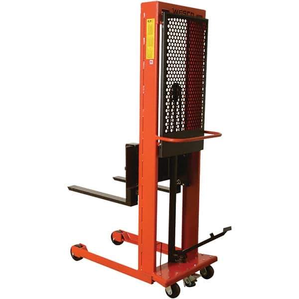 Wesco Industrial Products - 1,000 Lb Capacity, 64" Lift Height, Steel Stacker Manually Operated Lift - USA Tool & Supply