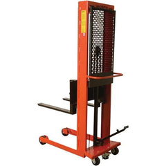 Wesco Industrial Products - 1,000 Lb Capacity, 64" Lift Height, Steel Stacker Manually Operated Lift - USA Tool & Supply