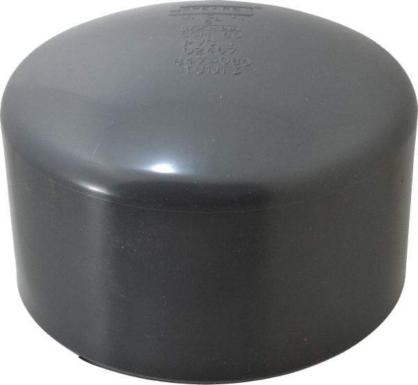 Value Collection - 8" PVC Plastic Pipe End Cap - Schedule 80, Slip End Connections - USA Tool & Supply