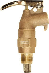 Justrite - 3/4" NPT Brass Rigid Drum Faucet - FM Approved, Internal Arrester, Self Closing - USA Tool & Supply