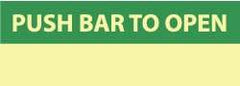 NMC - Push Bar to Open, Plastic Exit Sign - 14" Wide x 5" High, Glow-in-the-Dark - USA Tool & Supply