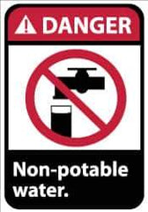 NMC - "Danger - No Smoking, Matches or Open Flames", 14" Long x 10" Wide, Aluminum Safety Sign - Rectangle, 0.04" Thick, Use for Accident Prevention - USA Tool & Supply