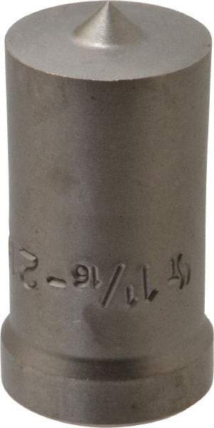 Cleveland Steel Tool - 1-1/16 Inch Diameter Round Ironworker Punch - 1-1/32 Inch Body Diameter, 1-5/32 Inch Head Diameter, 1-15/16 Inch Overall Length - USA Tool & Supply