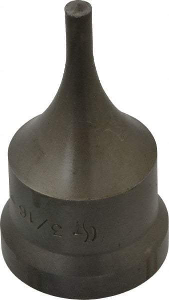 Cleveland Steel Tool - 3/16 Inch Diameter Round Ironworker Punch - 1-1/16 Inch Body Diameter, 1-7/32 Inch Head Diameter, 2-1/8 Inch Overall Length - USA Tool & Supply