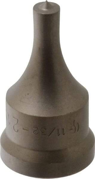 Cleveland Steel Tool - 11/32 Inch Diameter Round Ironworker Punch - 1-1/16 Inch Body Diameter, 1-7/32 Inch Head Diameter, 2-1/8 Inch Overall Length - USA Tool & Supply