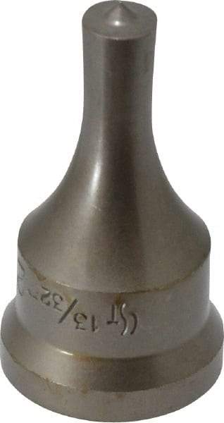 Cleveland Steel Tool - 13/32 Inch Diameter Round Ironworker Punch - 1-1/16 Inch Body Diameter, 1.24 Inch Head Diameter, 2-3/16 Inch Overall Length - USA Tool & Supply