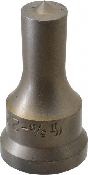 Cleveland Steel Tool - 5/8 Inch Diameter Round Ironworker Punch - 1-1/16 Inch Body Diameter, 1.24 Inch Head Diameter, 2-3/16 Inch Overall Length - USA Tool & Supply