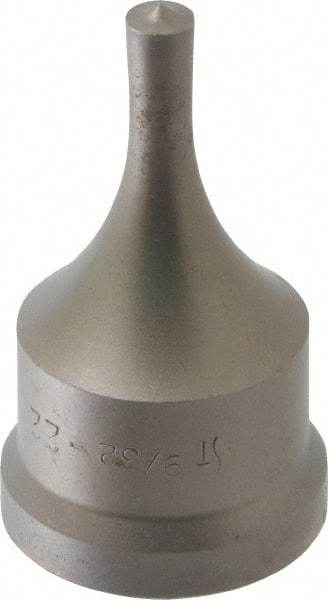 Cleveland Steel Tool - 9/32 Inch Diameter Round Ironworker Punch - 1-7/32 Inch Body Diameter, 1-3/8 Inch Head Diameter, 2-3/8 Inch Overall Length - USA Tool & Supply