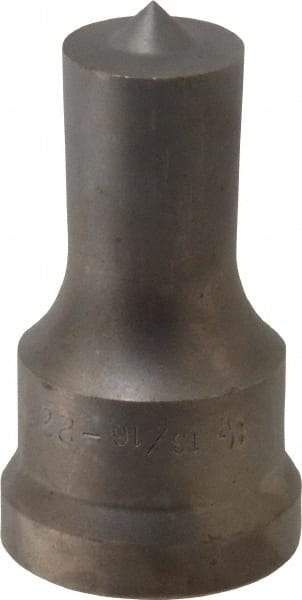 Cleveland Steel Tool - 13/16 Inch Diameter Round Ironworker Punch - 1-7/32 Inch Body Diameter, 1-3/8 Inch Head Diameter, 2-3/8 Inch Overall Length - USA Tool & Supply