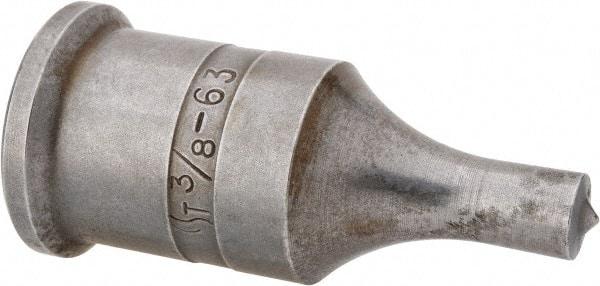 Cleveland Steel Tool - 3/8 Inch Diameter Round Ironworker Punch - 1 Inch Body Diameter, 1-3/16 Inch Head Diameter, 2-7/16 Inch Overall Length - USA Tool & Supply