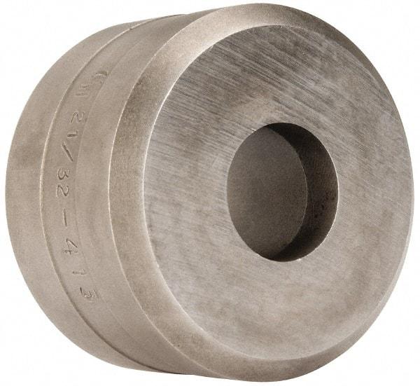 Cleveland Steel Tool - 21/32 Inch Diameter Round Ironworker Die - 1-13/16 Inch Head Diameter, 1-1/8 Inch Head Height - USA Tool & Supply