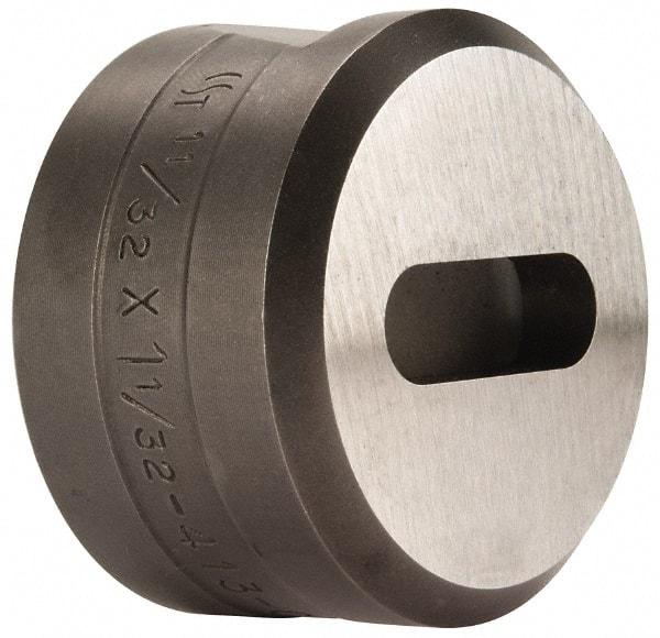 Cleveland Steel Tool - 1-1/32 Inch Long x 11/32 Inch Wide Oblong Ironworker Die - 1-13/16 Inch Head Diameter, 1-1/8 Inch Head Height - USA Tool & Supply