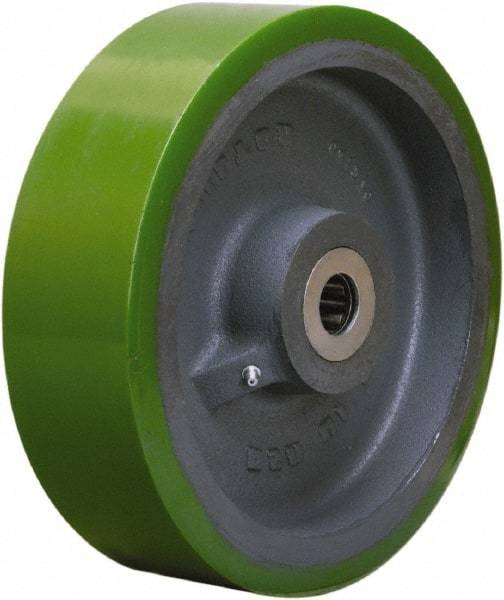 Hamilton - 10 Inch Diameter x 3 Inch Wide, Polyurethane on Cast Iron Caster Wheel - 3,000 Lb. Capacity, 3-1/4 Inch Hub Length, 1-1/4 Inch Axle Diameter, Straight Roller Bearing - USA Tool & Supply