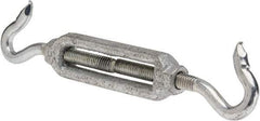 Made in USA - 112 Lb Load Limit, 5/16" Thread Diam, 2-9/16" Take Up, Malleable Iron Hook & Hook Turnbuckle - 3-7/16" Body Length, 7/32" Neck Length, 6-3/4" Closed Length - USA Tool & Supply