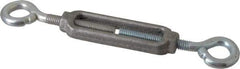 Made in USA - 96 Lb Load Limit, 5/16" Thread Diam, 2-9/16" Take Up, Aluminum Eye & Eye Turnbuckle - 3-7/16" Body Length, 7/32" Neck Length, 6-3/4" Closed Length - USA Tool & Supply