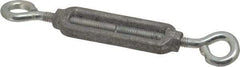 Made in USA - 68 (Hook) & 74 (Eye) Lb Load Limit, 1/4" Thread Diam, 2-1/4" Take Up, Aluminum Hook & Eye Turnbuckle - 2-5/16" Body Length, 11/64" Neck Length, 5-1/2" Closed Length - USA Tool & Supply