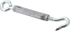 Made in USA - 144 (Eye) & 174 (Hook) Lb Load Limit, 3/8" Thread Diam, 2-7/8" Take Up, Aluminum Hook & Eye Turnbuckle - 3-7/8" Body Length, 1/4" Neck Length, 7-1/2" Closed Length - USA Tool & Supply