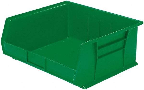 Akro-Mils - 75 Lb. Load Capacity, 14-3/4" Deep, Green Polymer Hopper Stacking Bin - 7" High x 16-1/2" Wide x 14-3/4" Long - USA Tool & Supply