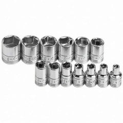 SK - 1/4" Drive Standard Socket Set - 4 to 15mm, Metric Measurement Standard - USA Tool & Supply