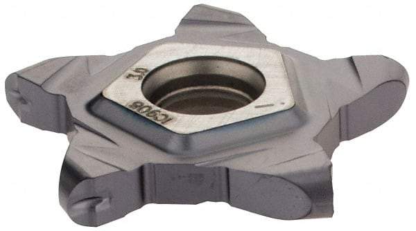 Iscar - 24N300J150PENTA Grade IC908, 3mm Cutting Width Carbide Grooving Insert - 6.5mm Max Depth of Cut, Neutral, 0.059" Corner Radius, TiAlN Finish - USA Tool & Supply