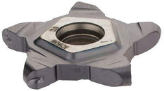 Iscar - 24N300J150PENTA Grade IC908, 3mm Cutting Width Carbide Grooving Insert - 6.5mm Max Depth of Cut, Neutral, 0.059" Corner Radius, TiAlN Finish - USA Tool & Supply