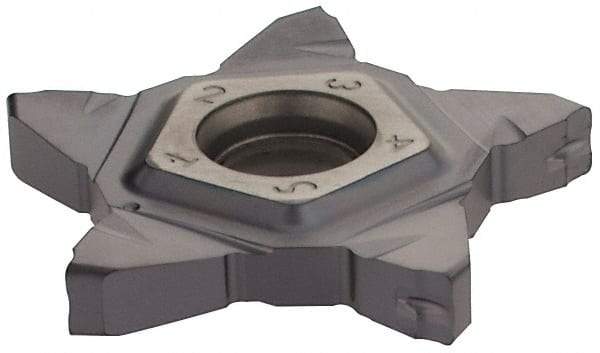 Iscar - PENTA24N300 IC908 Grade, 0.1181" Cutting Width, Carbide Cutoff Insert - Neutral Lead Angle, 0.0157" Cnr Rad, TiAlN Coated - USA Tool & Supply
