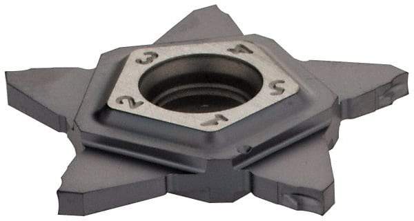 Iscar - 24N150J010PENTA J Grade IC908, 1.5mm Cutting Width Carbide Grooving Insert - 5mm Max Depth of Cut, Neutral, 0.1mm Corner Radius, TiAlN Finish - USA Tool & Supply