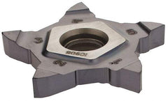 Iscar - 24N318020PENTA Grade IC908, 1/8" Cutting Width Carbide Grooving Insert - 0.256" Max Depth of Cut, Right Hand, 0.008" Corner Radius, TiAlN Finish - USA Tool & Supply