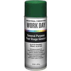 Krylon - Green, Gloss, Enamel Spray Paint - 9 to 13 Sq Ft per Can, 10 oz Container, Use on Ceramics, Glass, Metal, Plaster, Wood - USA Tool & Supply