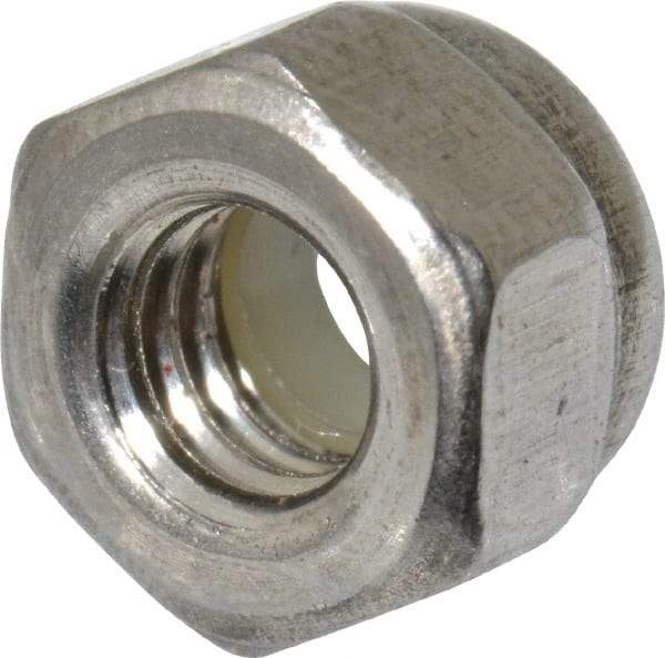 Value Collection - M4x0.70 Metric Coarse 18-8 & Austenitic Grade A2 Hex Lock Nut with Nylon Insert - 5mm High, Uncoated - USA Tool & Supply