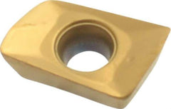 Seco - XOMX060202 M05 Grade F40M Carbide Milling Insert - TiAlN/TiN Finish, 0.096" Thick, 0.008" Corner Radius - USA Tool & Supply