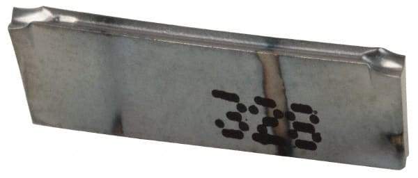 Iscar - DGR JS IC328 Grade, 0.0551" Cutting Width, Carbide Cutoff Insert - 15° Right Hand Lead Angle, 0.0008" Cnr Rad, TiCN Coated, Double End - USA Tool & Supply