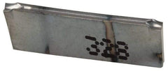 Iscar - DGR JS IC328 Grade, 0.0551" Cutting Width, Carbide Cutoff Insert - 15° Right Hand Lead Angle, 0.0008" Cnr Rad, TiCN Coated, Double End - USA Tool & Supply
