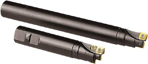 Seco - 32mm Cut Diam, 12mm Max Depth of Cut, 32mm Shank Diam, 235mm OAL, Indexable Square Shoulder End Mill - CCMX 1204, SPMX 12T3 Inserts, Cylindrical Shank, 90° Lead Angle - USA Tool & Supply