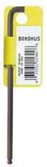 Bondhus - 5/16" Hex, Short Arm, Ball End Hex Key - 6-5/16" OAL, Protanium High Torque Steel, Inch System of Measurement - USA Tool & Supply