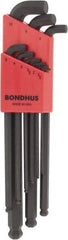 Bondhus - 9 Piece L-Key Ball End Hex Key Set - Hex Range 1.5 to 10mm - USA Tool & Supply