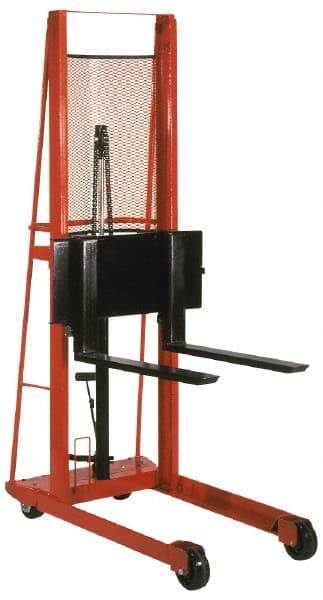 Wesco Industrial Products - 1000 Lbs. Load Capacity, 56 Inch Lift Height, Steel Stacker Manually Operated Lift - USA Tool & Supply