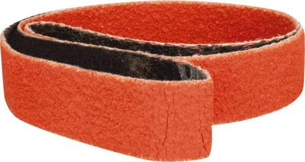 Norton - 1/2" Wide x 18" OAL, 80 Grit, Ceramic Abrasive Belt - Ceramic, Medium, Coated, Y Weighted Cloth Backing, Series R980 - USA Tool & Supply